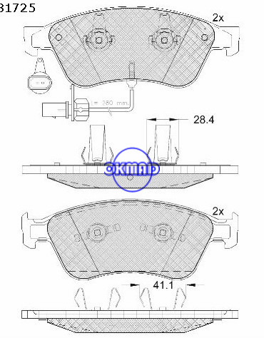 AUDI A6 A8 A6 Avant Allroad A6L Saloon (C6) VOLKSWAGEN PHAETON pastilha de freio FMSI:7928-D1117 OEM:4E0 698 151 WVA:23885/7/23896,F1117